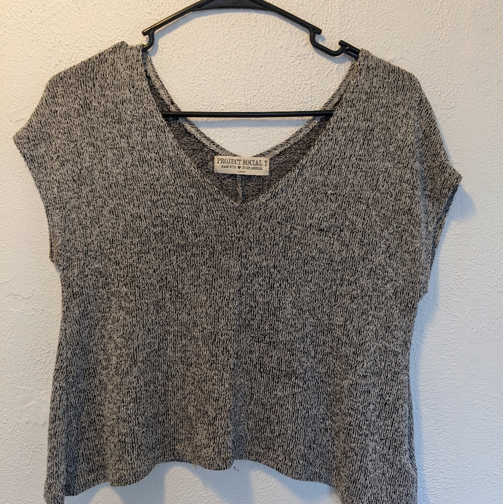 Project Social T Grey Knit Loose T Shirt